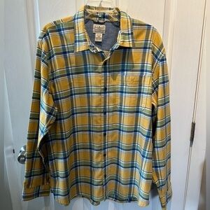 LL Bean Plaid Flannel Shirt Mens Size Large Regular Traditional Fit Button-Up